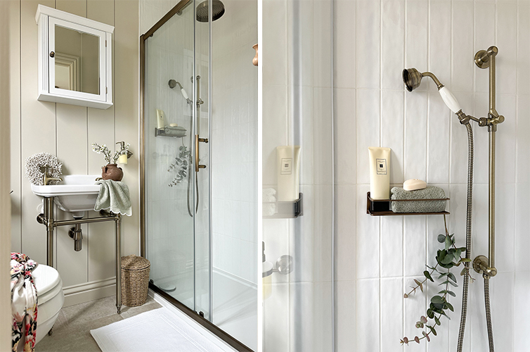 A set of Cotswold Bianco metro tiles